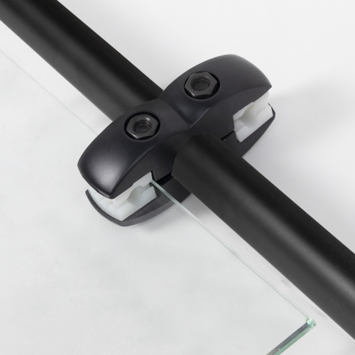 Соединитель стекло/плита к трубе d25 (551) двойной (с вкладышами), черный AKS_3