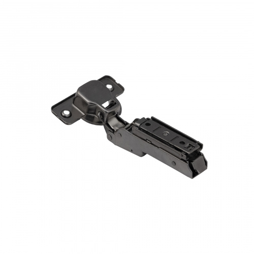 Петля полунакладная с доводчиком 45мм h0 clip-on AKS PLUS 3D узкая черная (саморезы, заглушки)_4