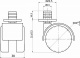 Колесо меб. пласт. d40 со штоком и втулкой, черный AKS тип2_preview_1