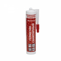 Герметик силиконовый санитарный прозрачный (300мл) STARFIX Герметик силиконовый санитарный прозрачный (300мл) STARFIX