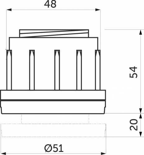 Заглушка на трубу d50, черный AKS_2