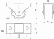 Ролик меб. с рез.ободом d25 h28 прямоходящий, серый AKS_preview_1