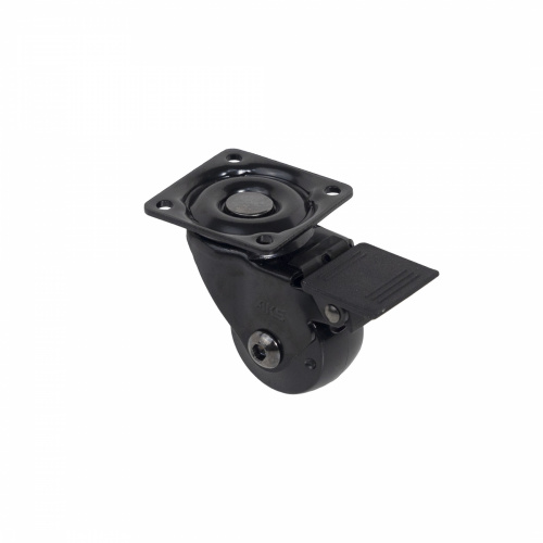 Колесо меб. ORION d35 h50 с площадкой с торм., черный AKS_1