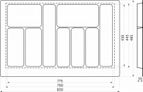 Лоток для столовых приборов 900 LINER 830*485, белый AKS фотография