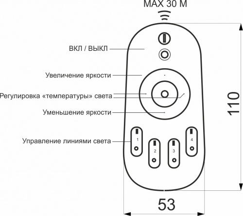 Пульт дистанционного управления светодиодной лентой, для контроллера 81796, AKS_2