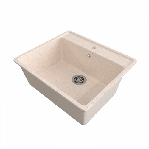Мойка каменная, прямоугольная одночашевая, GS-21, 565*505мм, беж, врезная, Gamma Stone_1