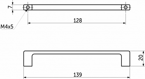 Ручка меб. скоба мет. ARKADA 128 черный матовый, AKS_2