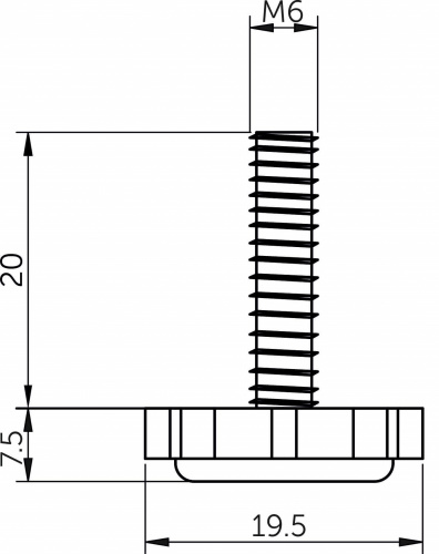 Регулятор уровня М6 черный (уп/250шт) AKS_3