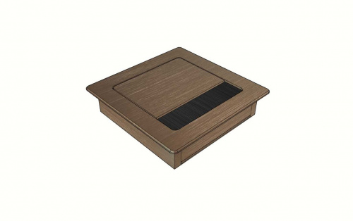 Пропуск кабельный металл 120х120мм брашированная латунь AKS_1