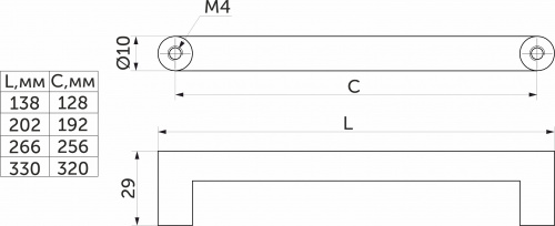Ручка меб. скоба мет. URBAN 192 брашированное золото, AKS_2