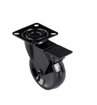 Колесо меб. ORION d50 h64 с площадкой с торм., черный AKS фотография