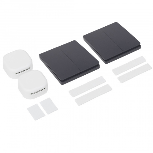 Выключатель кинетический, с реле, проходной, 2 клавиши, графит, AKS_3