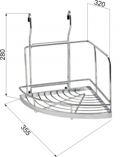 Корзина на трубу d16 угловая одинарная большая CWJ201 хром AKS_2