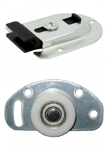 Комплект FAST для 1 раздвижной двери AKS 50 кг (ролики верх и низ, стопор, еврошурупы)_1