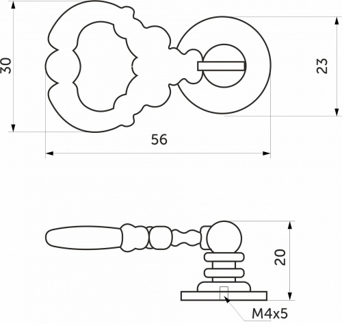 Ручка меб. кнопка мет. FLORENTINO белое серебро, AKS_2