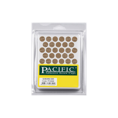 Заглушка самоприлипающая к конфирматам дуб сонома (PC 2126) (1л=50шт) Pacific_1