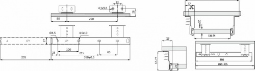 Направляющая шариковая L-350 h=27 AKS под клавиатуру_2