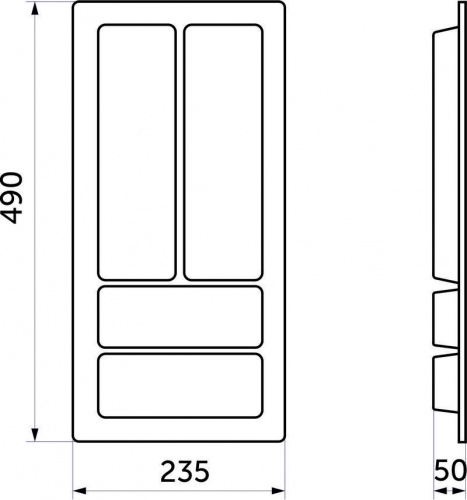 Лоток для столовых приборов 300 COMFORT (235*490), металлик РП_2