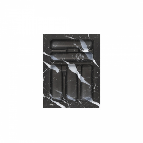 Лоток для столовых приборов 400 MARBLE 320*430, черно-серый мрамор AKS_1