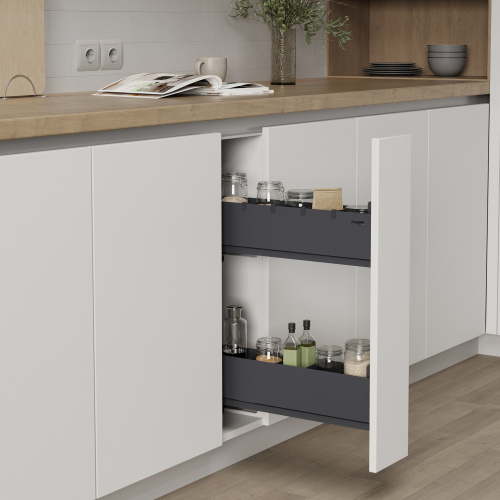 Выдвижная корзина-карго 200 ICON крепл.боковое/левое, графит PRIME by AKS_5