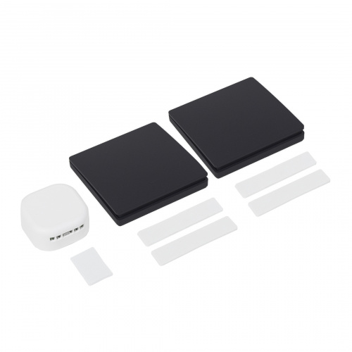 Выключатель кинетический, с реле, проходной, 1 клавиша, черный, AKS_3