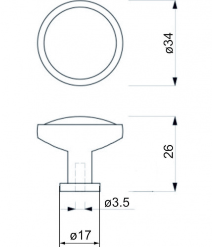 Ручка меб. кнопка мет. OREO черный матовый+белый, AKS_3