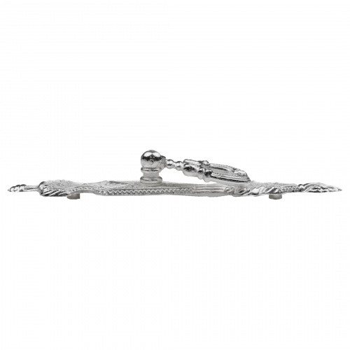 Ручка меб. кнопка мет. FLORENTINO-ключ белое серебро, AKS_4