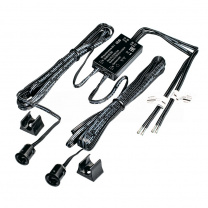 Выключатель бесконтактный на преграду, двойной, накладной/врезной, 12/24V, 60W/100W, D10мм, черный, GLS фотография