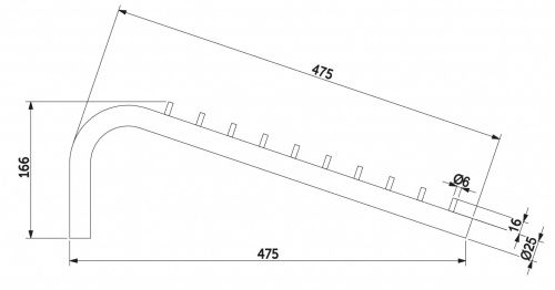 Вешалка трубы d25 (537А) хром AKS_2