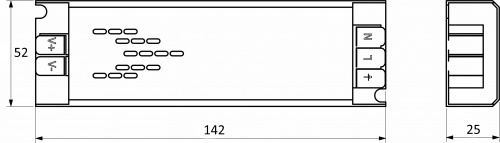 Блок питания Indoor 36W/12V, серия 6, медленный запуск, с диммированием, быстрозажимные клеммы, AKS_2