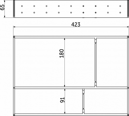 Комплект разделителей L450 универсальный металлический Organizer нержавеющая сталь (423*293*65) AKS_2