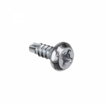 Саморез с полукруглой головкой 3,5*9,5 сверло, белый цинк (уп/1тыс.шт) AKS фотография