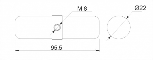 Соединитель с кольцом 2-х труб d25 (5045) внутренний торцевой вакуум AKS_2