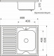 Мойка н/сталь, прямоугольная одночашевая, 800*600мм, полир хром, мойка справа, накладная, AKS (0,6мм)_preview_1