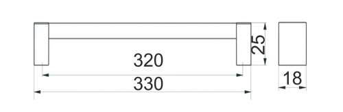 Ручка меб. скоба пластик. PS18/C18 320 металлик+металлик AKS_2