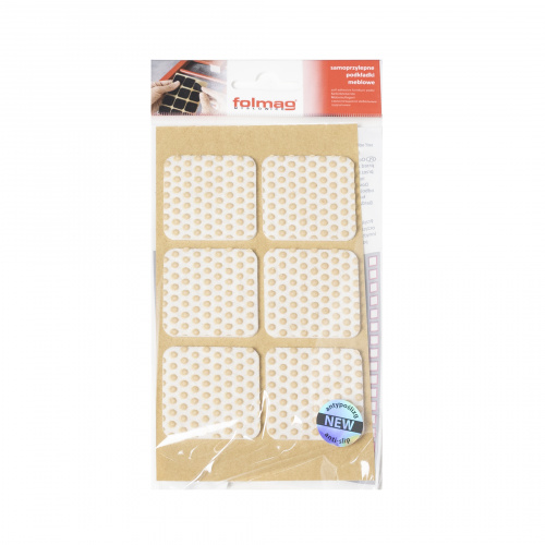 Подкладка самоприлипающая фетровая прорезиненная 40 х 40мм (1упак.=6шт), белая, Folmag_3