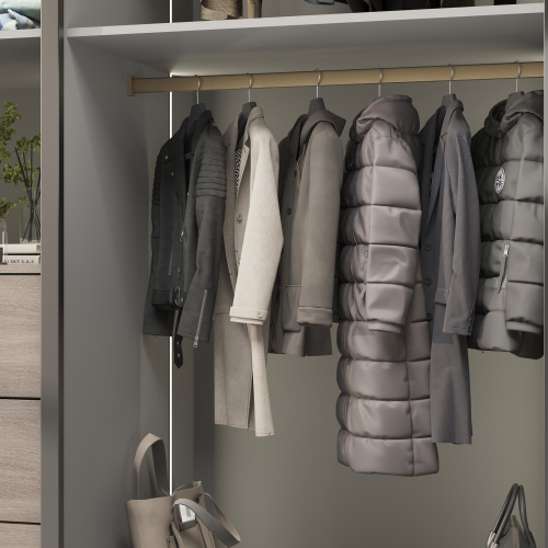 Штанга гардеробная прямоуг. FAME L-1000 с концевыми держателями, латунь браш AKS_4