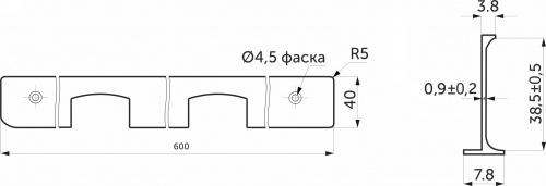 Планка угловая к столешнице 38 Egger белая AKS_2