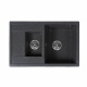 Мойка каменная, прямоугольная двухчашевая, S-16, 760*510мм, асфальт, врезная, Sim Gran _preview_1