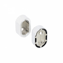 Держатель (розетка) трубы овальной 30*15, белый матовый AKS фотография