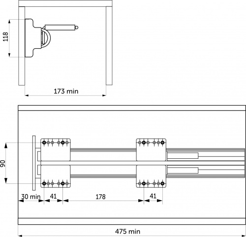Выдвижная вешалка для галстуков BRUNO крепл.бок./левое 168*470*118, графит PRIME by AKS_2