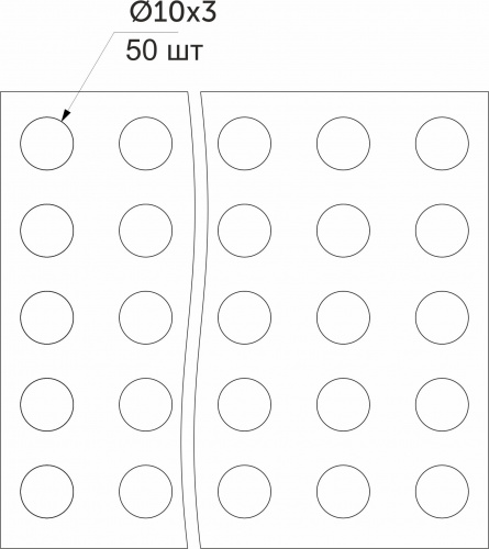 Отбойник силиконовый d10 h=3 AKS (лист = 50 шт.) прозрачный_2