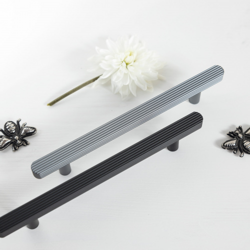 Ручка меб. скоба алюм. GAME 128 графит, AKS_6