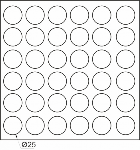 Подкладка самоприлипающая фетровая d25мм (1лист-36шт) серая AKS_2