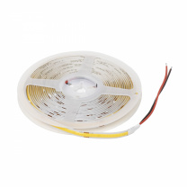 Лента светодиодная COB - 9,8W/m, 24V, 8мм, 320 д/м, IP20, теплый белый (3000K) - 5м, AKS фотография