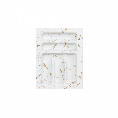 Лоток для столовых приборов 400 MARBLE 320*430, бело-золотой мрамор AKS_1