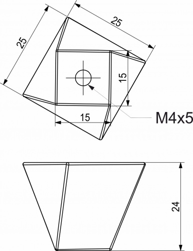 Ручка меб. кнопка мет. TECHNO инокс, AKS_2