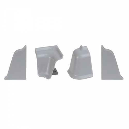 Комплект ПВХ аксессуаров к плинтусу LB38 алюминий РФ_1