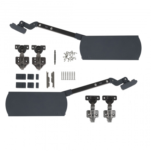 Подъемный механизм верхний L с доводчиком на две двери PRIME by AKS ZEVS графит_3