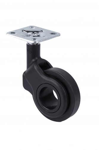 Колесо меб. GALAXY d60 h94 с площадкой, черный AKS_1